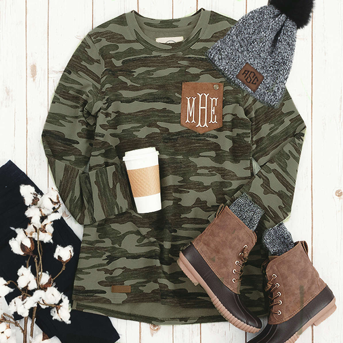 Camo Style Printed Sweater main image 1