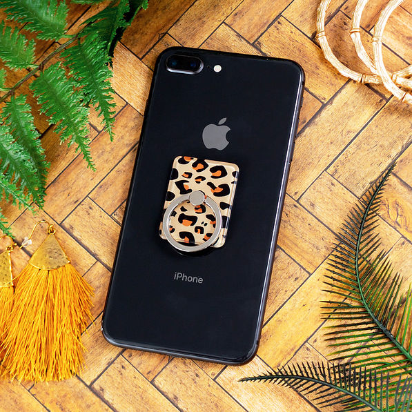 Acrylic Pattern Phone Ring - Marble or Leopard