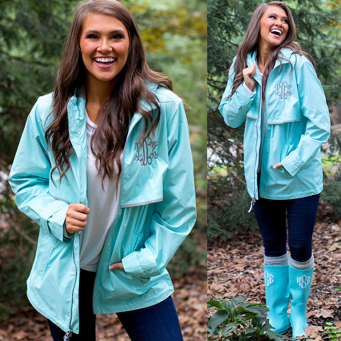 Monogrammed Rain Jacket Women's New Englander Jacket with Hood