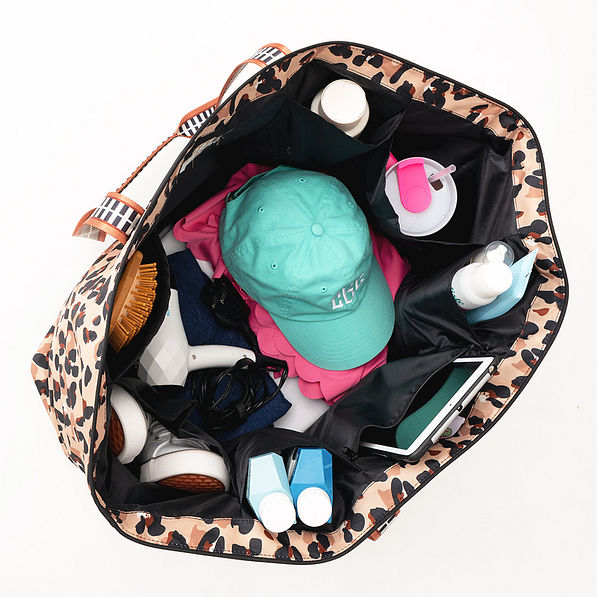 classic cheetah extra large tote bag - inside shot