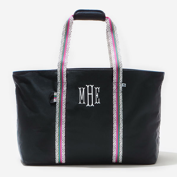 Monogrammed Extra Large Tote Bag in Black Spottie