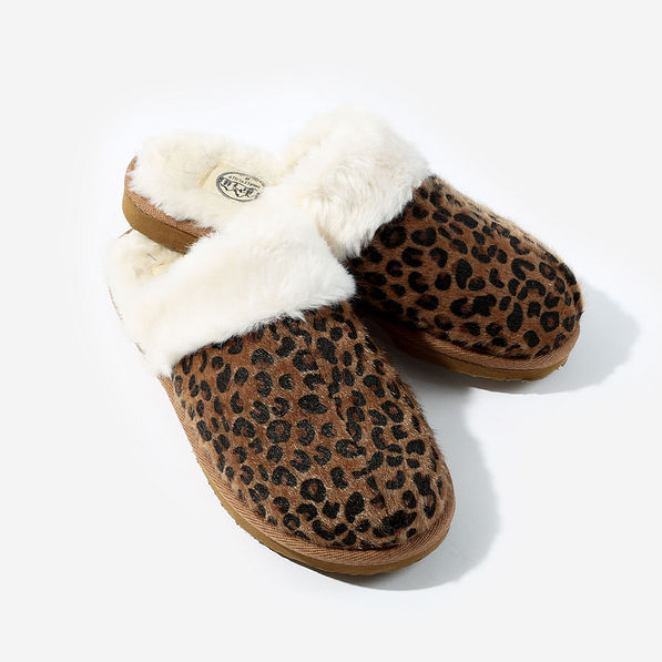 slippers femme leopard