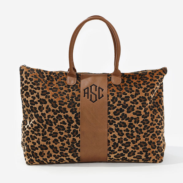 Personalized Leopard Print Weekender Bag