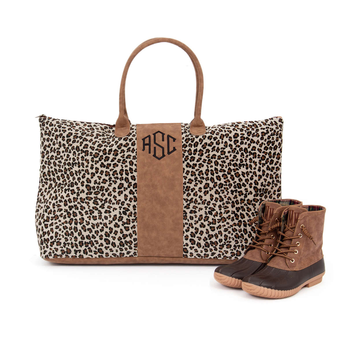 leopard print weekender