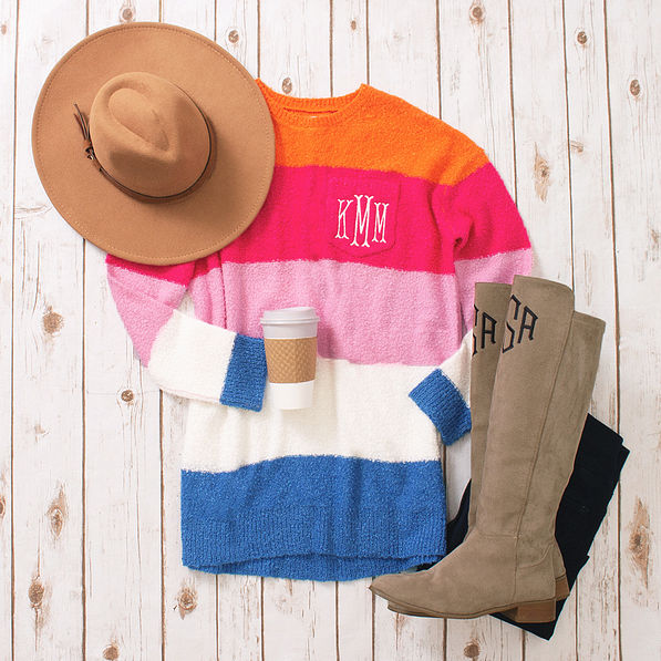 Monogrammed sweater clearance