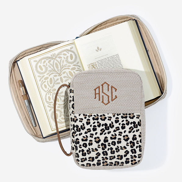 Monogrammed Leopard Bible Carrier