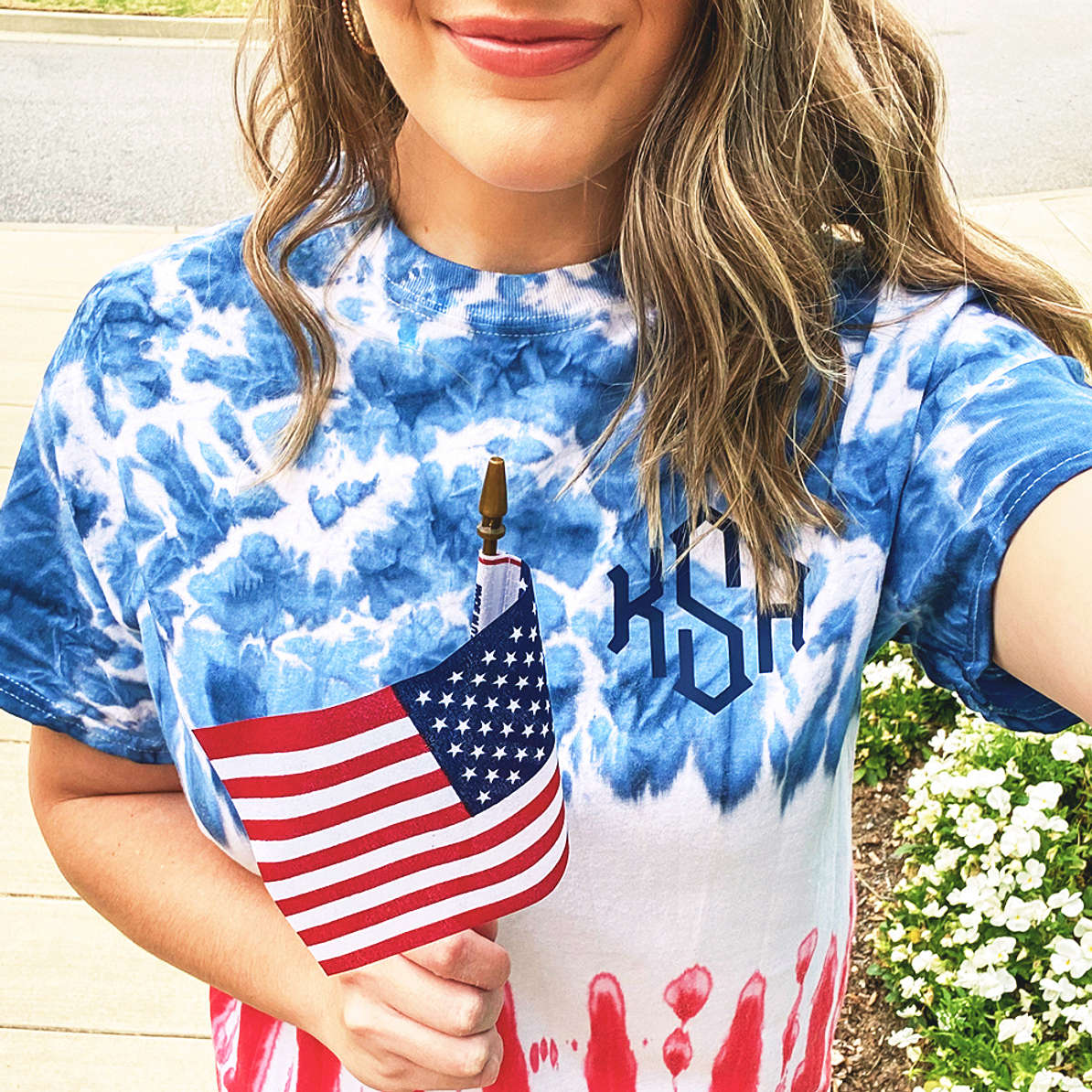 tie dye american flag t shirt