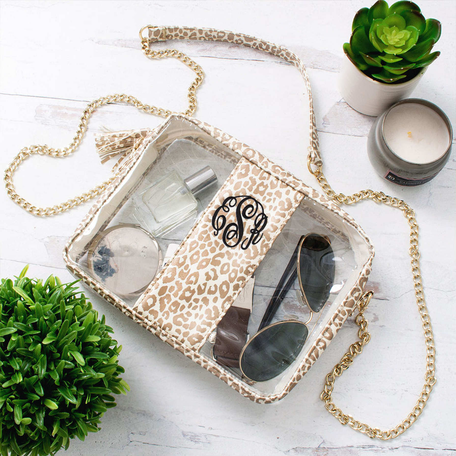 Clear PVC Stadium Bag Monogrammed