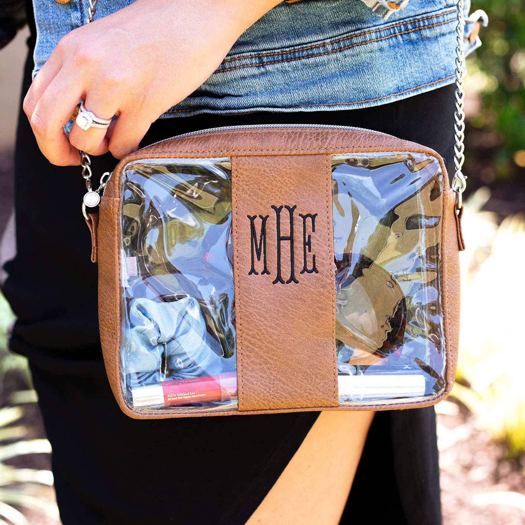 Clear PVC Stadium Bag Monogrammed