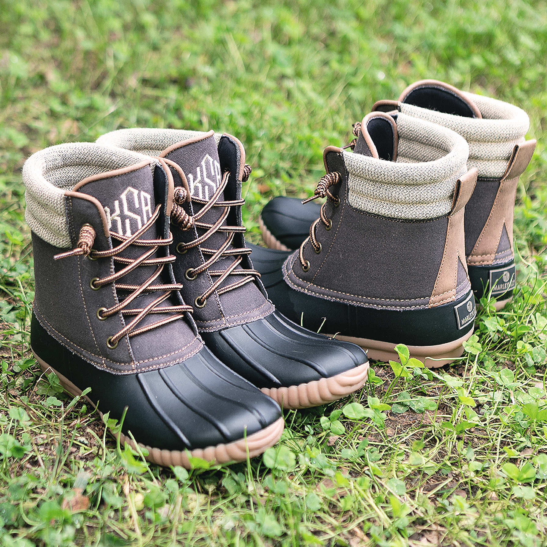 Personalized Waxed Cotton Duck Boots - Marleylilly