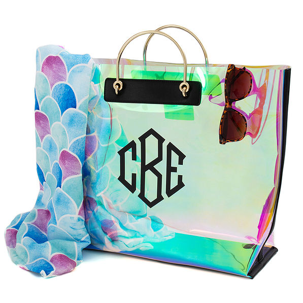 iridescent tote bag