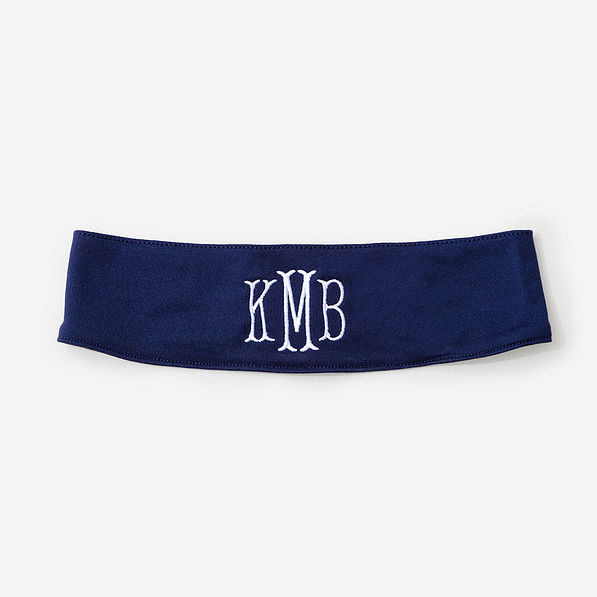 Monogrammed Headband in Navy