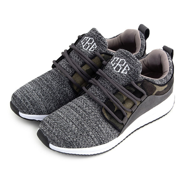 monogrammed camo sneakers