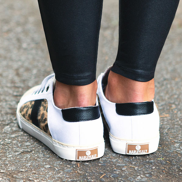 back of leopard canvas sneakers