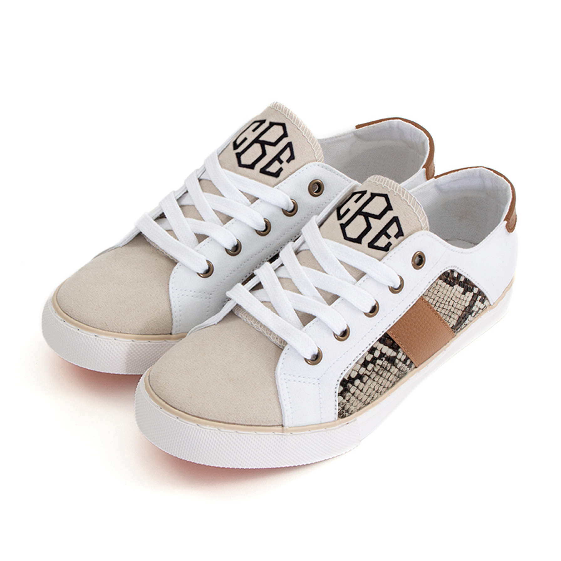 Suede Detail Monogram Stripe Sneakers Burberry Bicolor TB Suede 