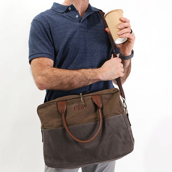 NEW personalized messenger bag on shoulder