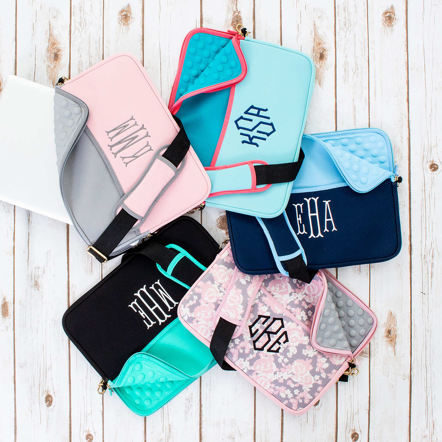 Monogrammed Laptop Case/Sleeve 13” or 16” Strap