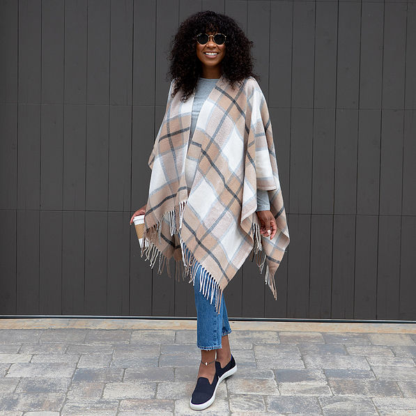 Front of Plaid Poncho