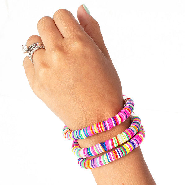 beaded bracelet stack set on hand