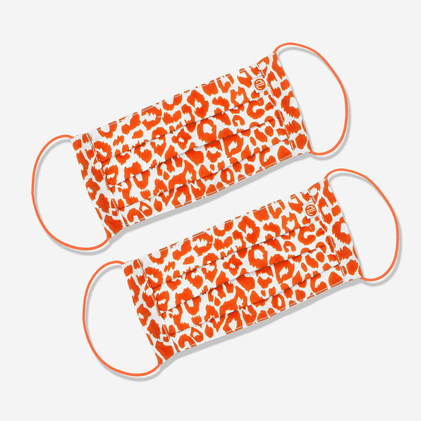 leopard face mask in orange