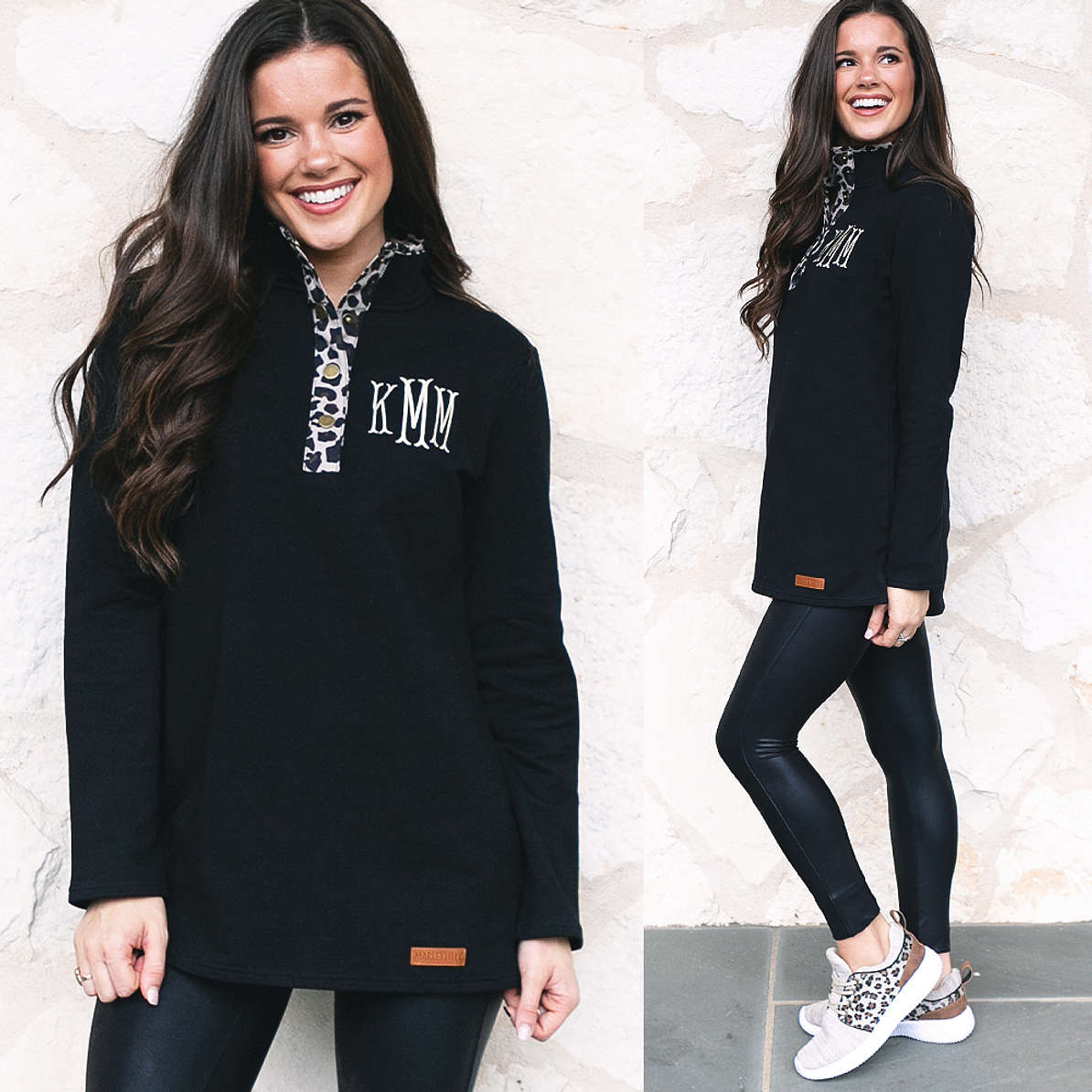 Personalized Leopard Snap Pullover – Marleylilly