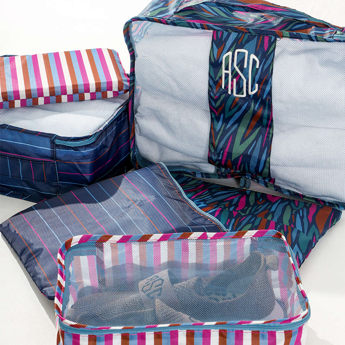 6Bag Monogrammed Packing Cubes and Bags for Travel Marleylilly