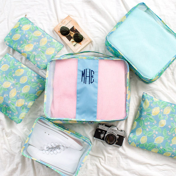 Monogrammed Packing Bags, Set of Six Marleylilly