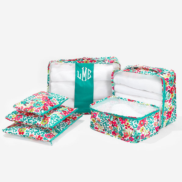 Monogrammed Packing Bag Set in Wild Blooms