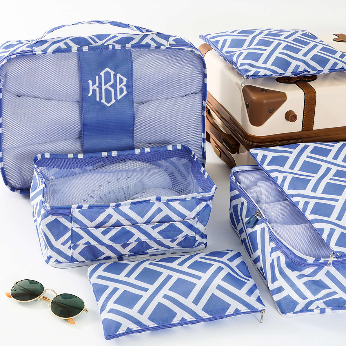 6Bag Monogrammed Packing Cubes and Bags for Travel Marleylilly