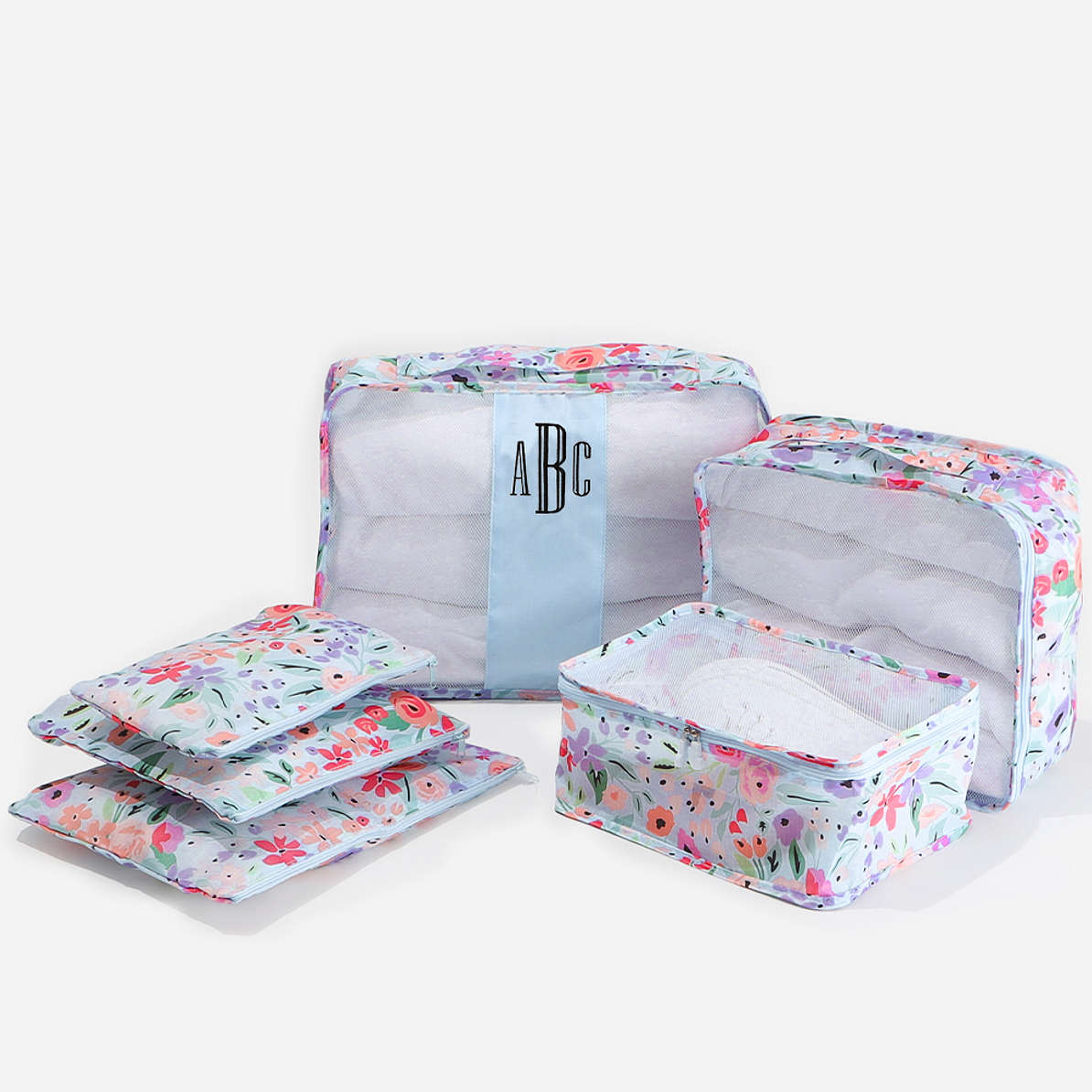 6Bag Monogrammed Packing Cubes and Bags for Travel Marleylilly