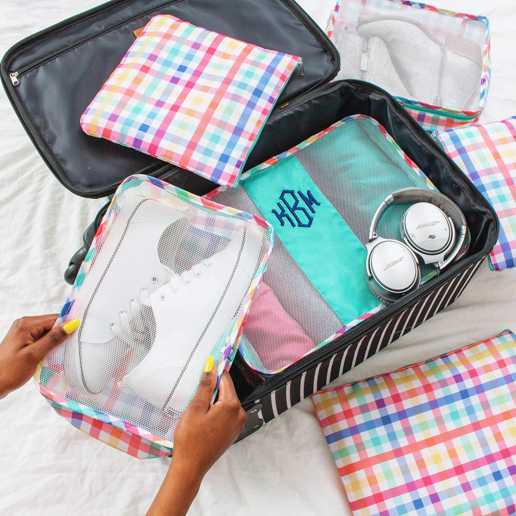 Monogrammed Packing Bags, Set of Six Marleylilly