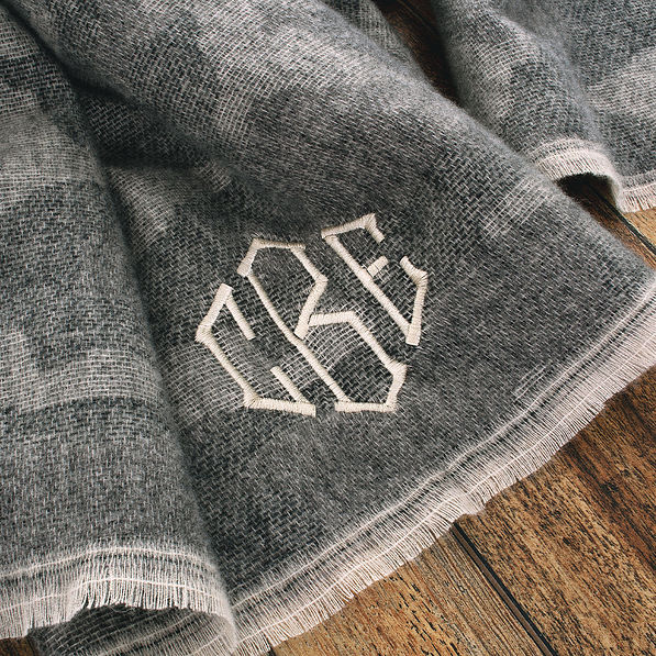 soft fabric of monogrammed camo scarf