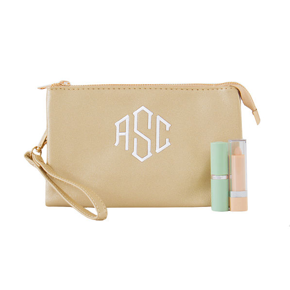 gold wristlet clutch