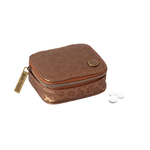 metallic leopard pill case metallic leopard pill case