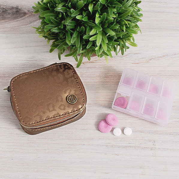 metallic leopard pill case