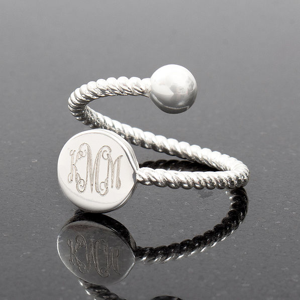 Monogrammed Adjustable Ring