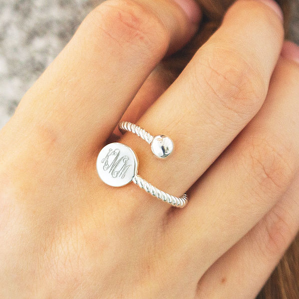 Buy Duo Initial Ring Custom Letter Ring by Caitlyn Minimalist Couple Rings  Mothers Ring Personalized Gift for Her RM74F39 Online in India - Etsy