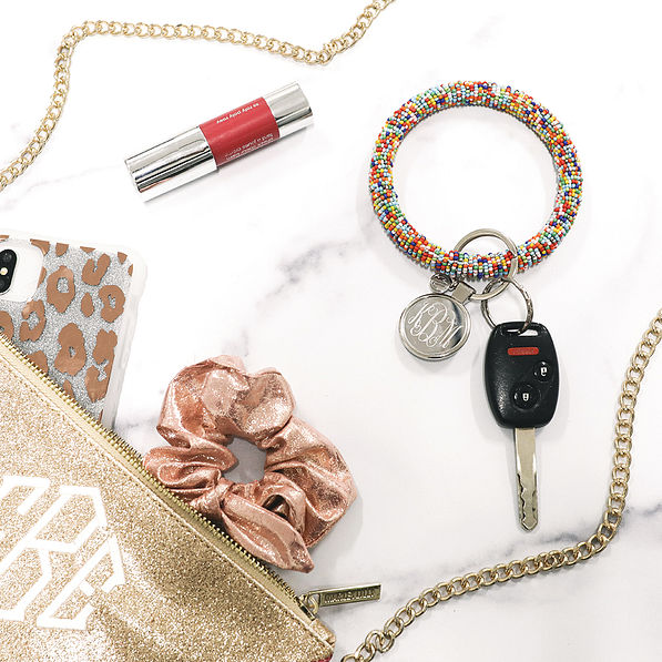 beaded key ring with accessories