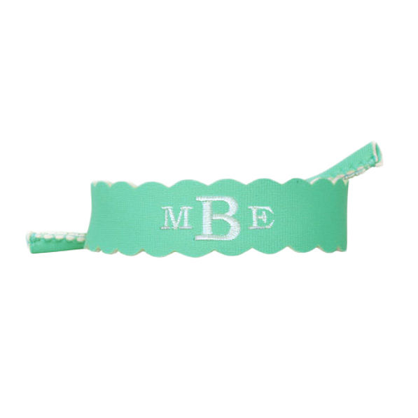 monogrammed mint scalloped sunglass strap