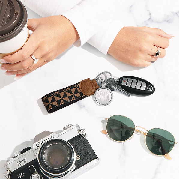 Black & Brown Key Fob with Camera and Sunglasses