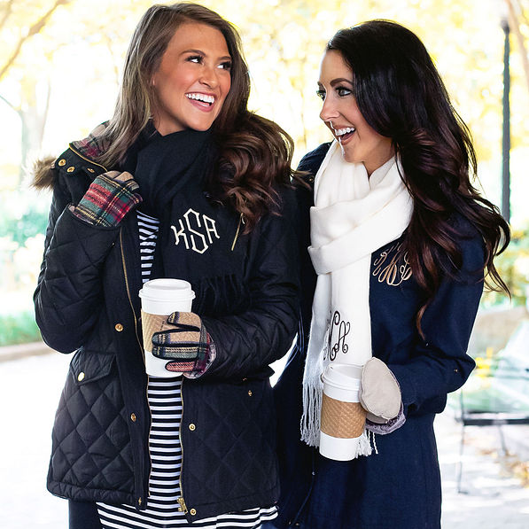 Monogrammed Cashmere-Feel Scarf - Marleylilly