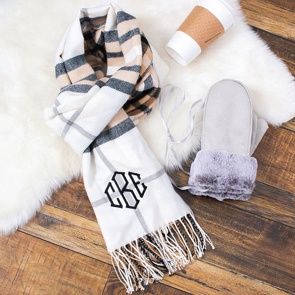 Monogrammed Cashmere-Feel Scarf - Marleylilly