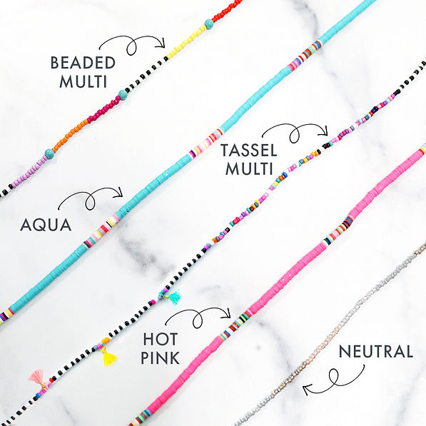 beaded face mask lanyard necklace details - all colors