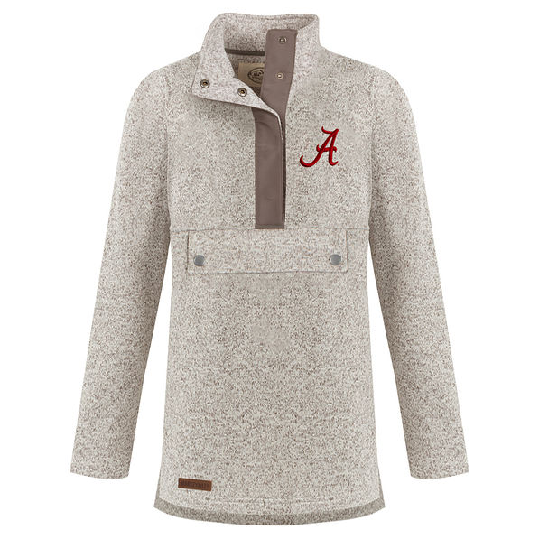 alabama snap front sweatshirt pullover in oatmeal
