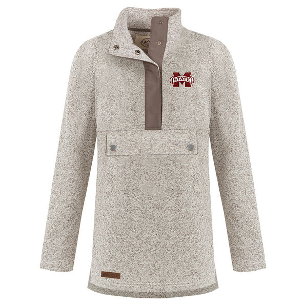 mississippi state heathered pullover sweatshirt in oatmeal