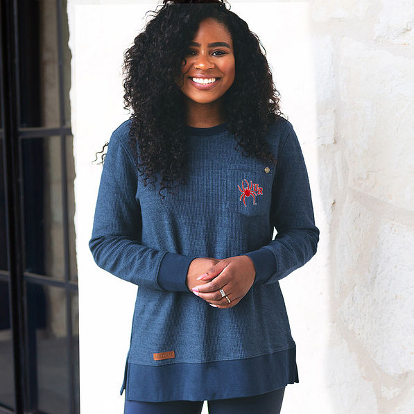 navy richmond corded knit sweatshirt