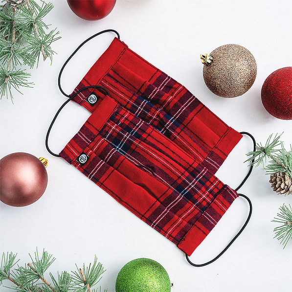 holiday plaid face masks for christmas