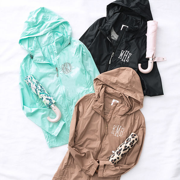 Monogrammed Lightweight Rain Jacket