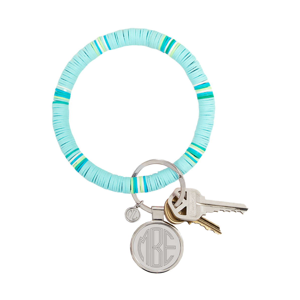 Monogrammed Beaded Key Ring Multicolor Marleylilly