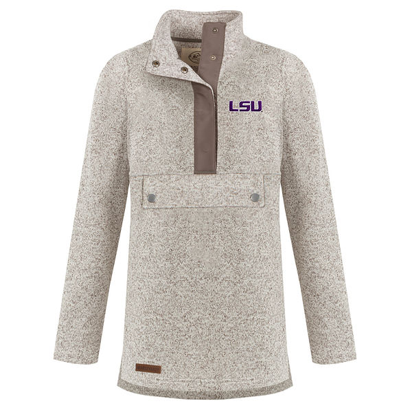 lsu heathered pullover sweatshirt in oatmeal